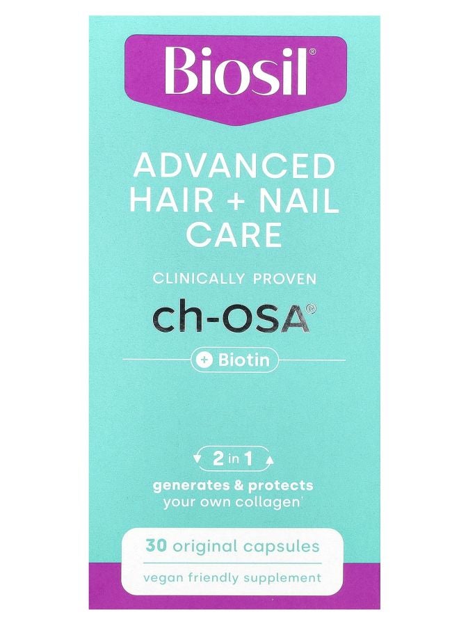 BIOSIL Advanced Hair + Nail Care + Biotin 30 Original Capsules