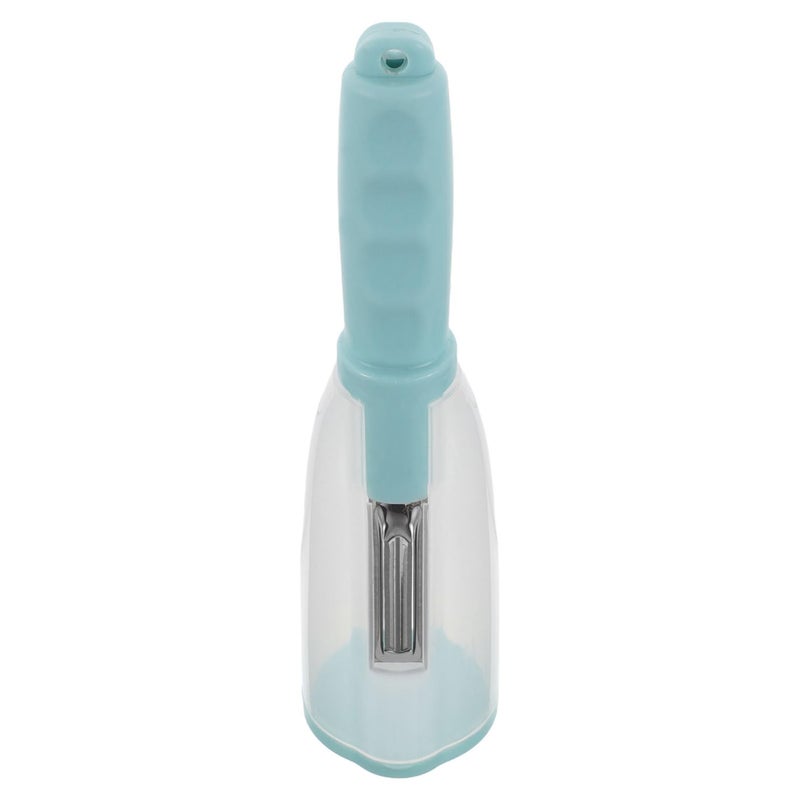 Stainless Steel Handheld Peeler with Storage Box Portable Fruit Vegetable Peeler Blue Kitchen Gadget - Image 2