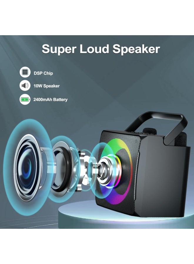 سدرد جهاز كاريوكي، مكبر صوت كاريوكي محمول مع ميكروفونين لاسلكيين وفتحة تخزين، نظام صوتي بتقنية بلوتوث للكبار والصغار مع أضواء LED، هدية مثالية للحفلات المنزلية - Image 2