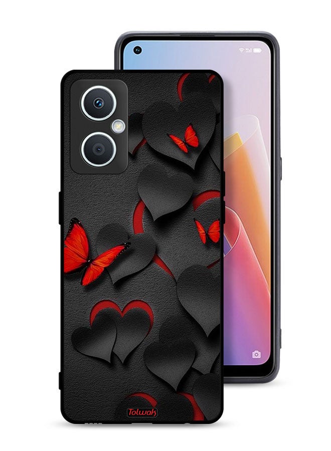 Tolwak Oppo A96 5G (China) Protective Case Cover Hearts And Butterflies Pattern - Image 1
