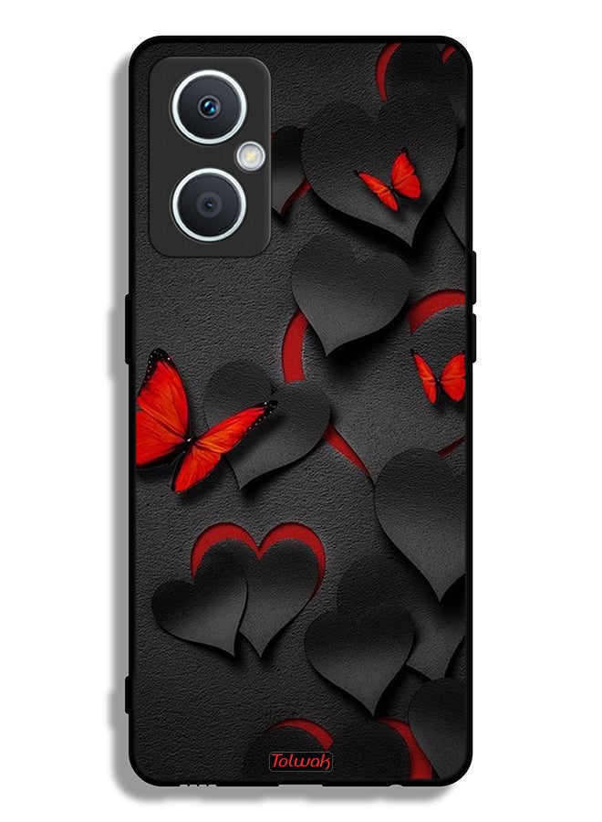 Tolwak Oppo A96 5G (China) Protective Case Cover Hearts And Butterflies Pattern - Image 2