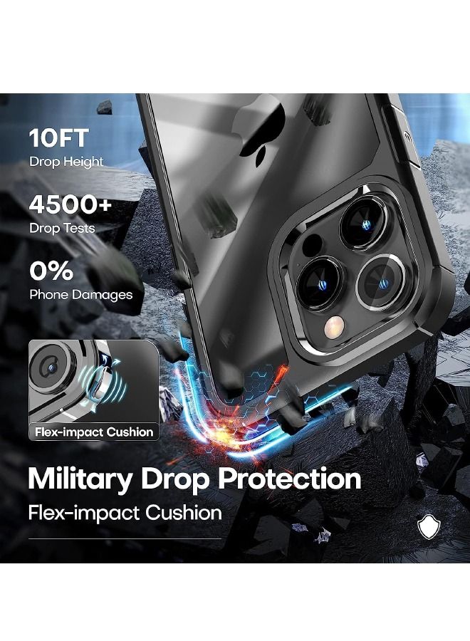 iPhone 15 Pro Case with 9H Tempered Glass Screen Protector + Camera Lens Protector Set, Not Yellowing Shockproof Drop Protection Shockproof Slim Phone Case for Apple iPhone 15 Pro 6.1 inch 2023 - Image 3