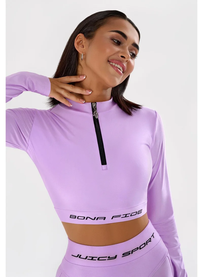 بونا فيدي Rashguard Juicy توب قصير رياضي نسائي بأكمام طويلة مطاطي – بنفسجي