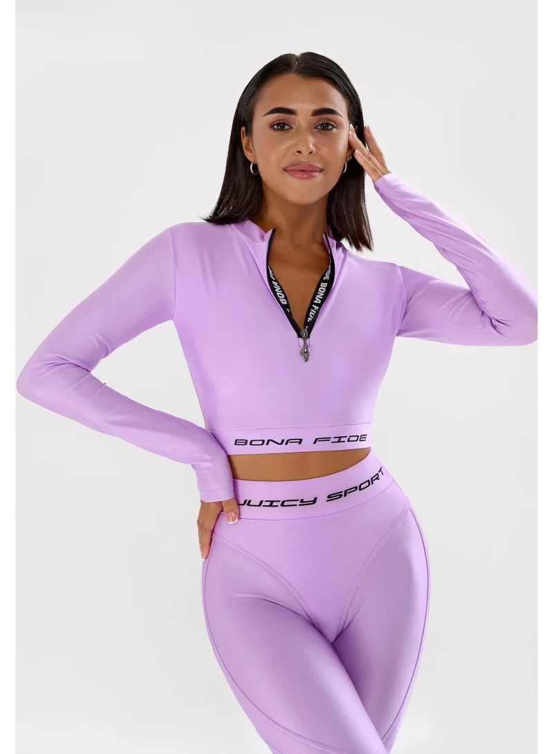 Bona Fide Rashguard Juicy Lilac Rashguard Juicy Crop Gym Top for Women for Women | Best Price UAE
