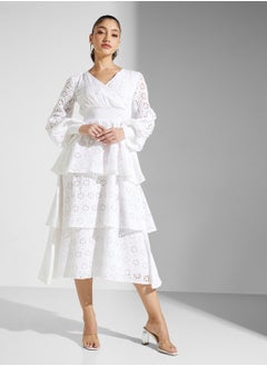 Frock and Frill Embellished Ruffles Midi Dress  - Image 4