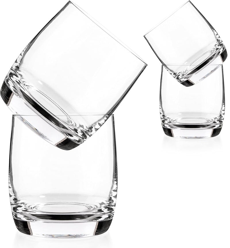 BRUSHFINCH Fashioned Whiskey Glass Heavy Base Rocks Barware Glasses for Scotch Mixed Drinks Wine Bourbon Juice Water and Cocktail Drinks 290 Ml Set of 6 Clear - Image 2