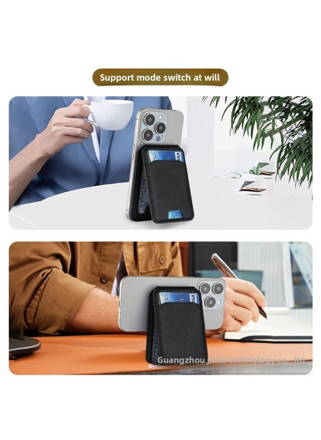 Generic - Suitable For Magsafe Magnetic Suction Bracket Card Bag Pair Suction Card Bracket Card Sleeve Card Magnetic Suction Mobile Phone Bracket-Color:dark Night Green-Applicable Model:Super Double Row Magnetic Attraction (spot) - Image 1