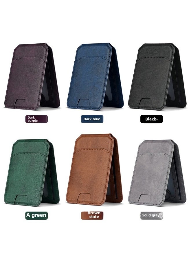 Generic - Suitable For Magsafe Magnetic Suction Bracket Card Bag Pair Suction Card Bracket Card Sleeve Card Magnetic Suction Mobile Phone Bracket-Color:dark Night Green-Applicable Model:Super Double Row Magnetic Attraction (spot) - Image 1
