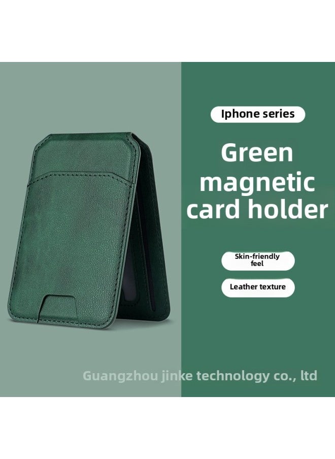Generic - Suitable For Magsafe Magnetic Suction Bracket Card Bag Pair Suction Card Bracket Card Sleeve Card Magnetic Suction Mobile Phone Bracket-Color:dark Night Green-Applicable Model:Super Double Row Magnetic Attraction (spot) - Image 1
