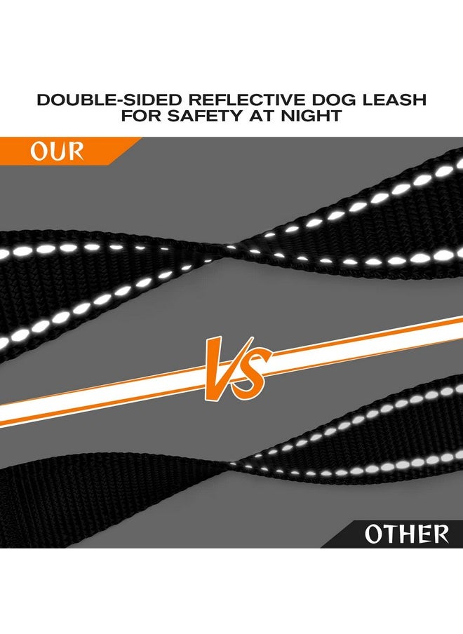 Joytale - Joytale Dog Leash Heavy Duty for Large Dogs That Pull, Double Handle Dog Leash for Traffic Control, Double-Sided Reflective Leash for Night Safety, Dog Leash for Large Medium Dogs, 6FT, Black - Image 1