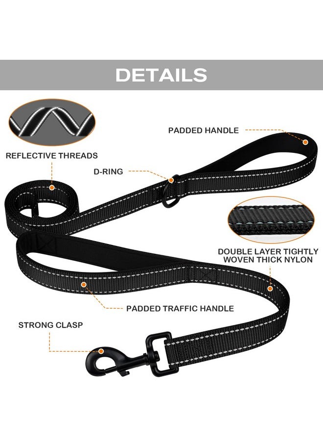 Joytale - Joytale Dog Leash Heavy Duty for Large Dogs That Pull, Double Handle Dog Leash for Traffic Control, Double-Sided Reflective Leash for Night Safety, Dog Leash for Large Medium Dogs, 6FT, Black - Image 1