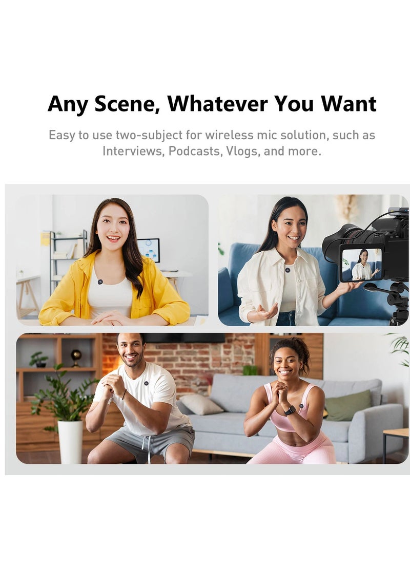 LUUCCO - LUUCCO AirWave K2 2-Person Wireless Lavalier Microphone for Camera Only with Charging Case Lapel Mic for Vlog Interview Live Streaming - Image 1