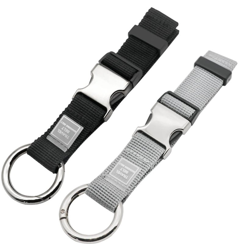 WESTONETEK Add-A-Bag Luggage Strap Jacket Gripper, Luggage Straps Baggage Suitcase Belts Travel Accessories - Make Your Hands Free, Easy to Carry Your Extra Bags, (1x Black+1x Grey)  - Image 1