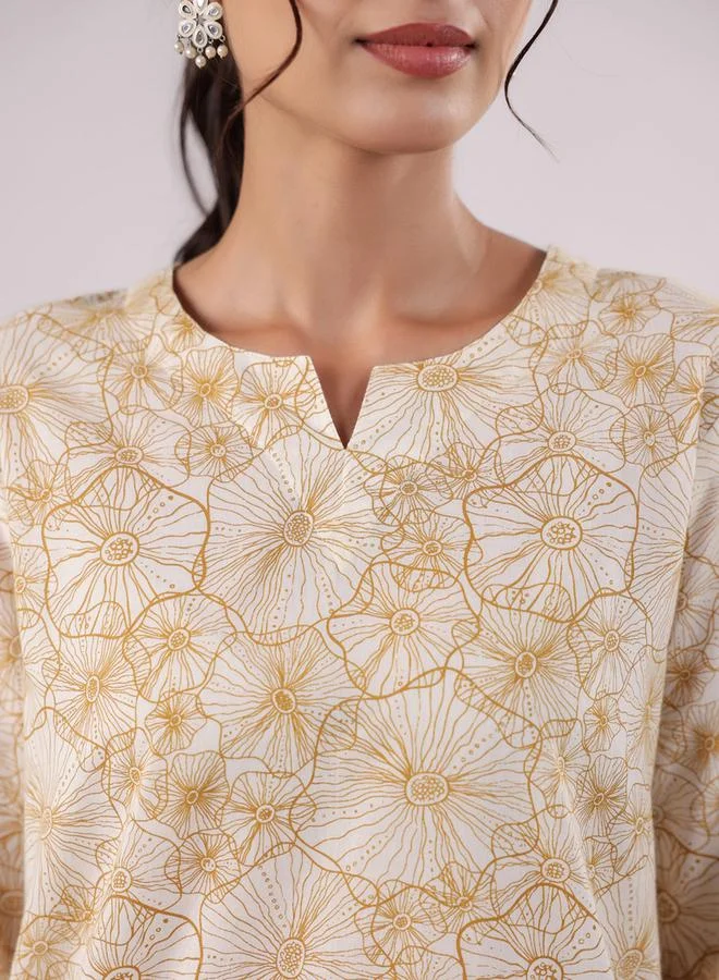 sanskrutihomes Floral Print Longline Top & Pants Co-Ords by Styli