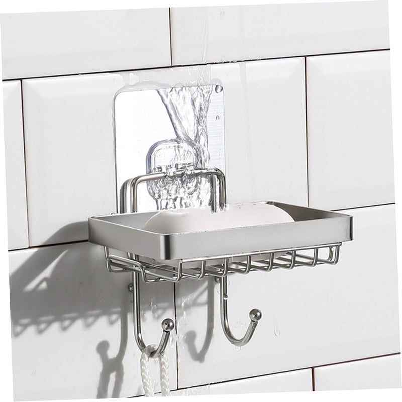 Wall Mounted Stainless Steel Soap Holder Self Draining for Bathroom Kitchen Silver - Image 4