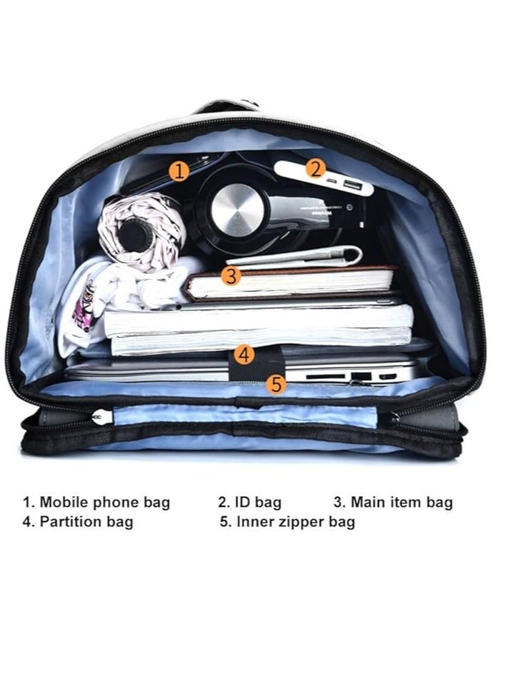 iCozzier iCozzier Laptop Backpack for Men Women, Waterproof Laptop Rucksack Work Bag with 14 Inch Laptop Compartment, Casual Daypack Vintage Rucksack for Travel  - Image 3
