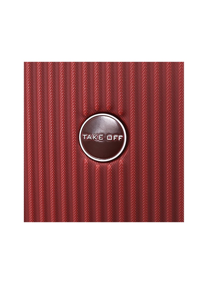 TAKEOFF Hardside Luggage Trolley Bag 3 Pieces set,Maroon (S-20,M-24,L-28 Inch) - Image 3