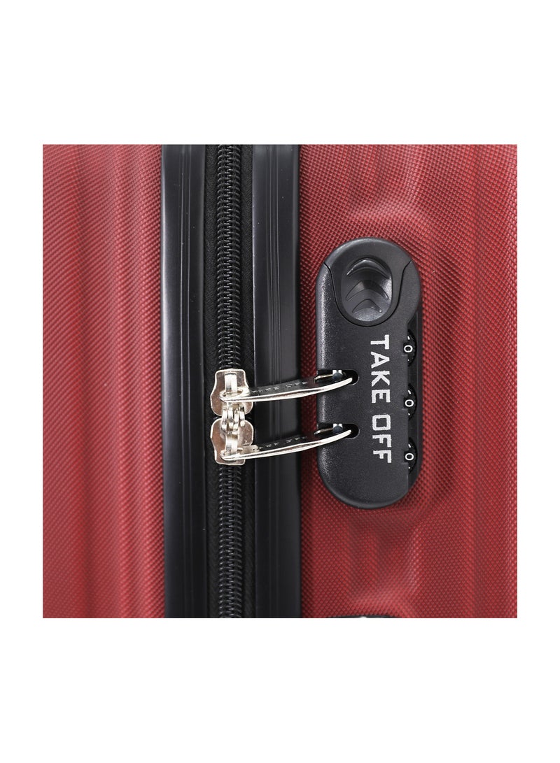 TAKEOFF Hardside Luggage Trolley Bag 3 Pieces set,Maroon (S-20,M-24,L-28 Inch) - Image 4