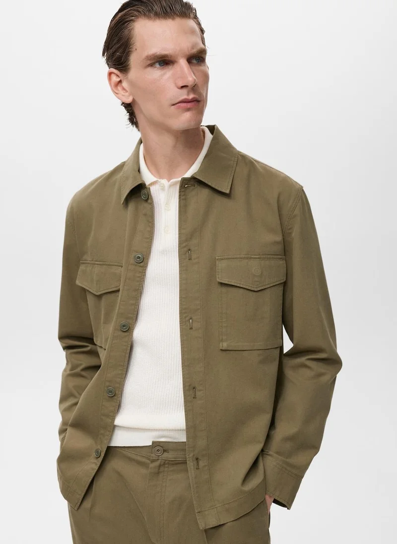 Mango Man Lyocell cotton jacket with pockets