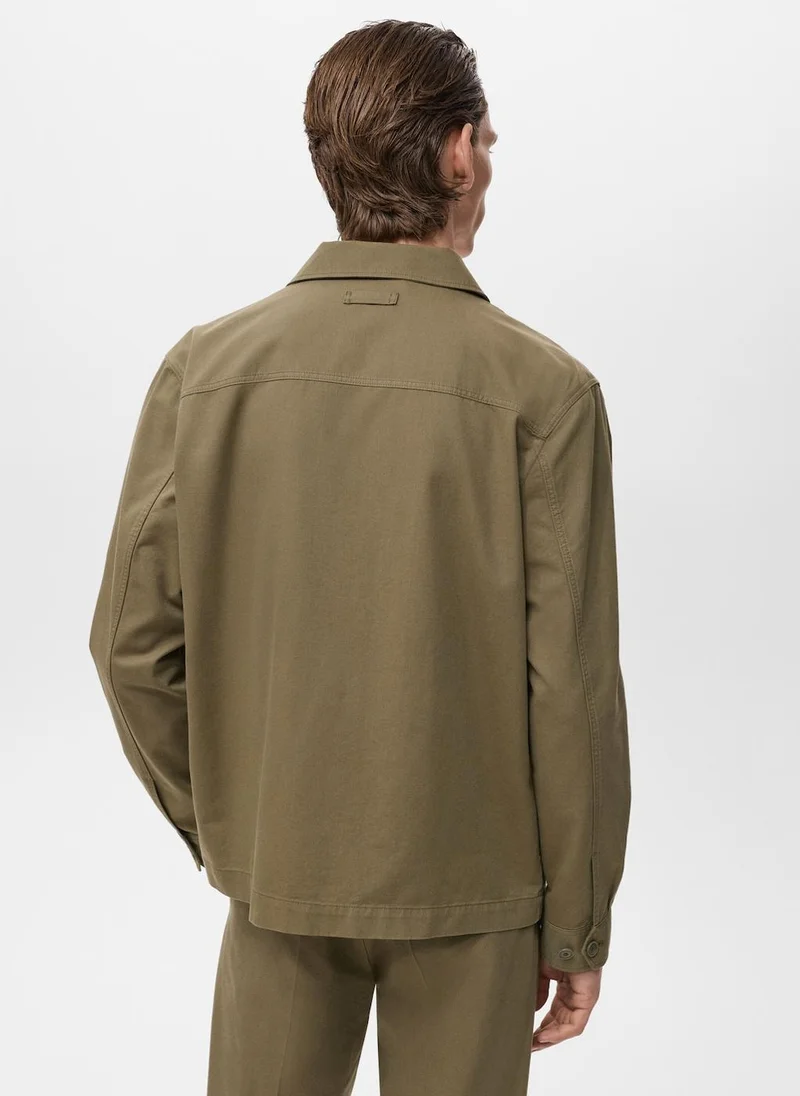 Mango Man Lyocell cotton jacket with pockets