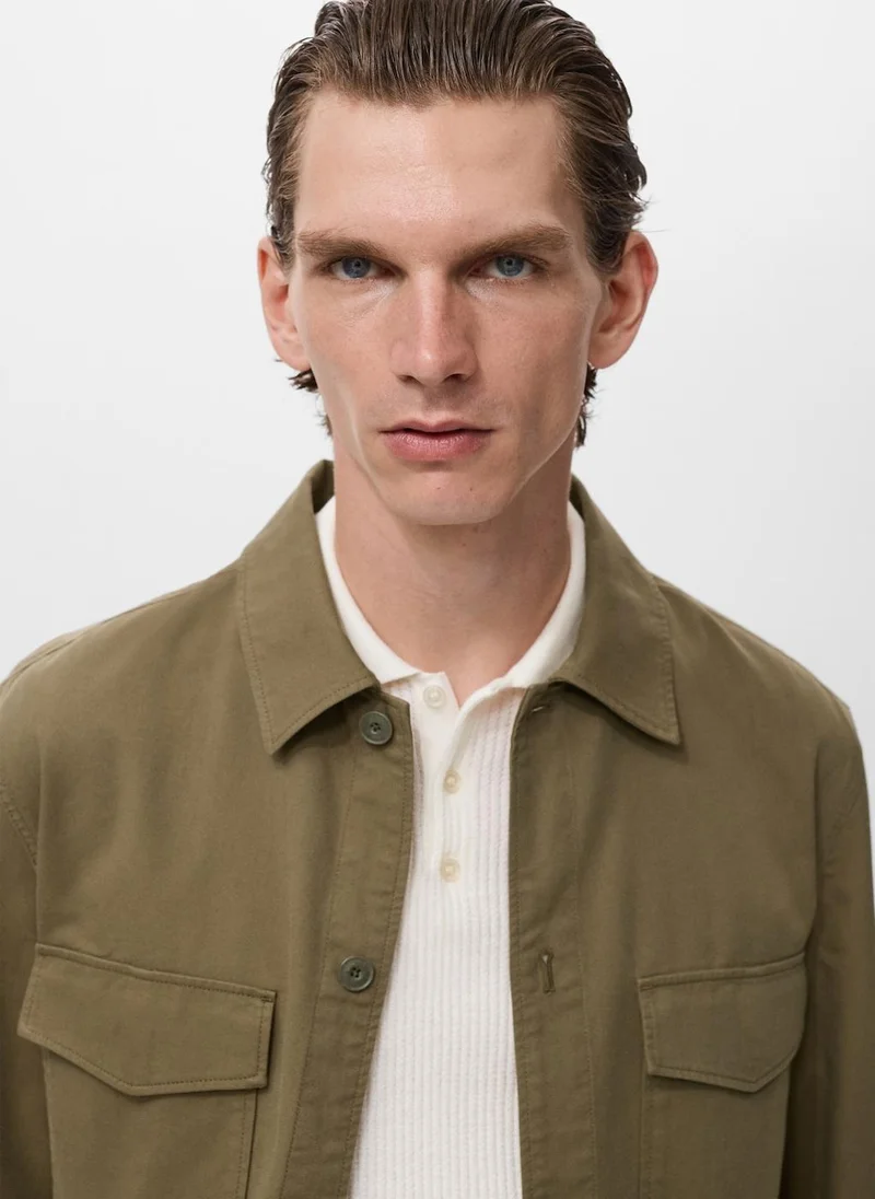 مانجو مان Lyocell cotton jacket with pockets