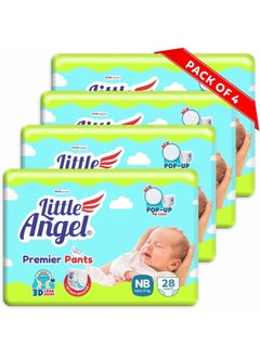 Little Angel Little Angel Premier Baby Diaper Pants (4 x 28 Pcs) - New Born (112 Pieces)  - Image 1