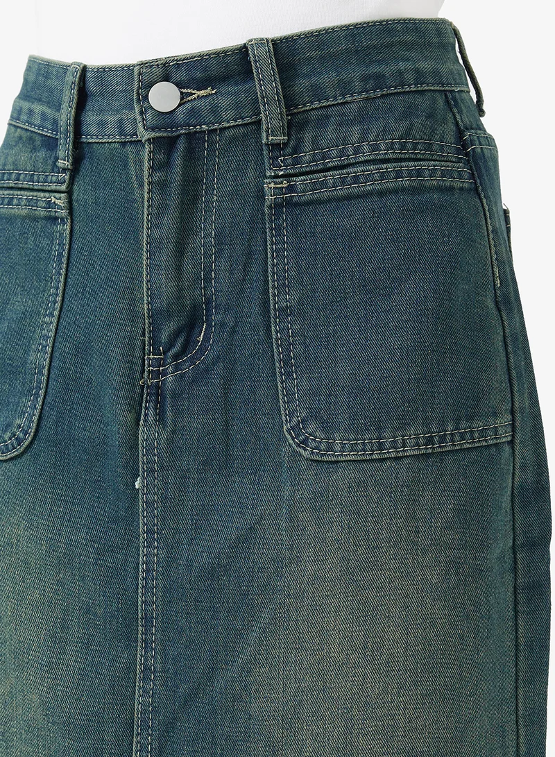 Ginger Denim A Line Maxi Skirt