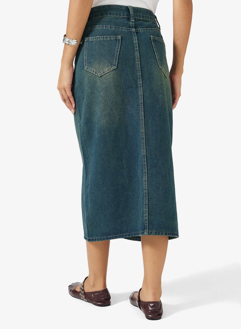 Ginger Denim A Line Maxi Skirt - Image 3