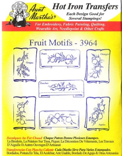 Aunt Martha's Fruit Motifs Aunt Martha's Hot Iron Embroidery Transfer - Image 1