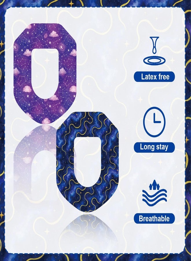Penitue 25pcs Galaxy Overpatches Waterproof Compatible with Omnipod 5, 5 Style Breathable Adhesive Patches, Non-Woven Fabrics Pre-Cut Tape Stickers, Sweat-Proof CGM Sensor Covers - Image 4
