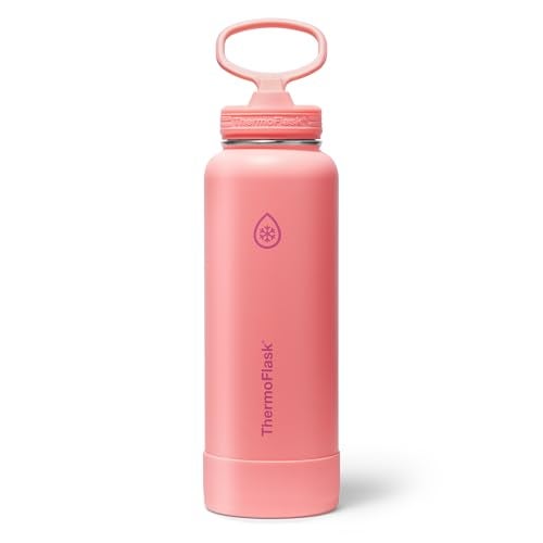 ThermoFlask Insulated Water Bottle with Spout Lid 40 oz Sunkissed Coral Leakproof Stainless Steel Water Bottle for Cold Hot Drinks Travel Daily Hydration - Image 1