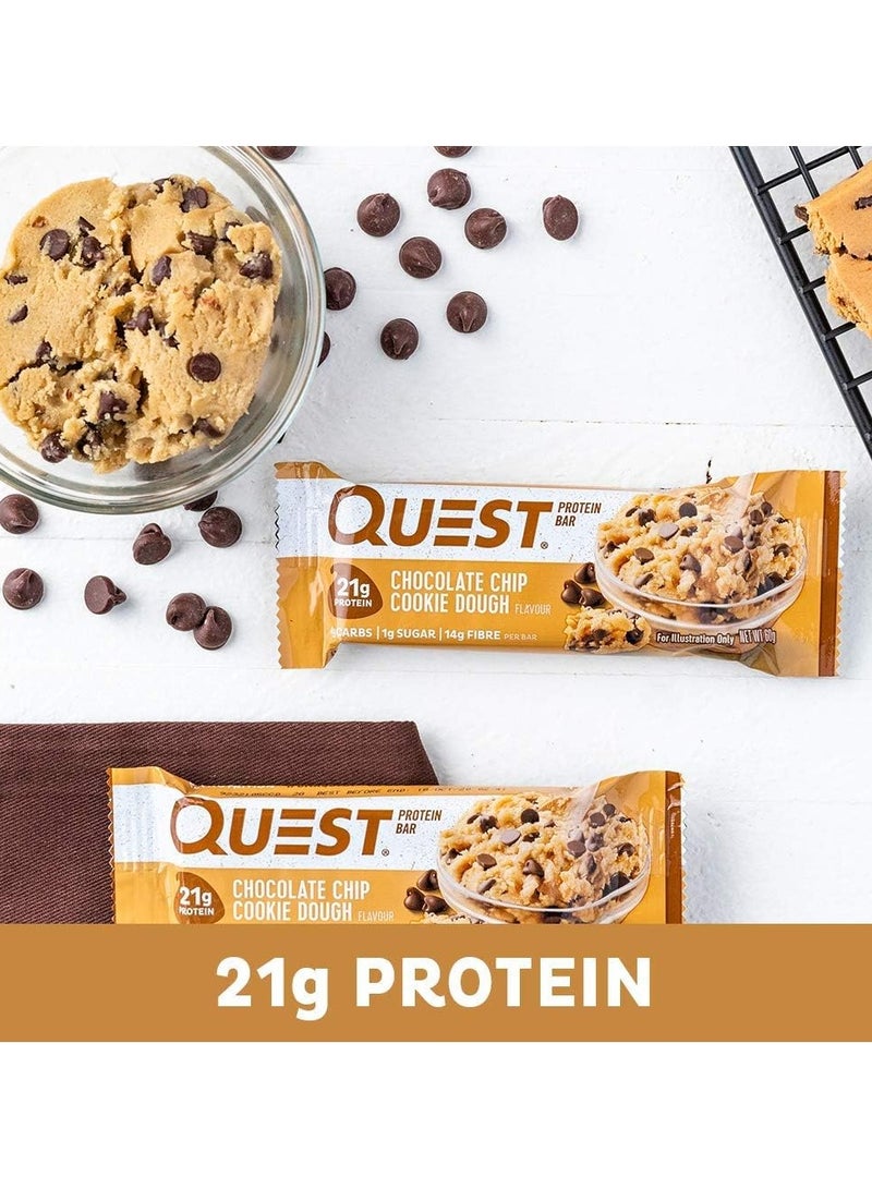 Quest Protein Bar  Chocolate Chip Cookie Dough - High Protein, Low Carb, Gluten Free, Keto Friendly (60g Pack of 12) - Image 5