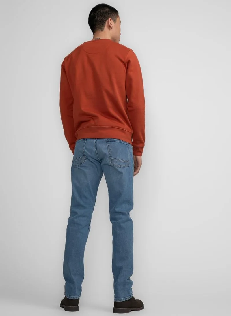 بترول اندستريز Men Sweater Round Neck Print