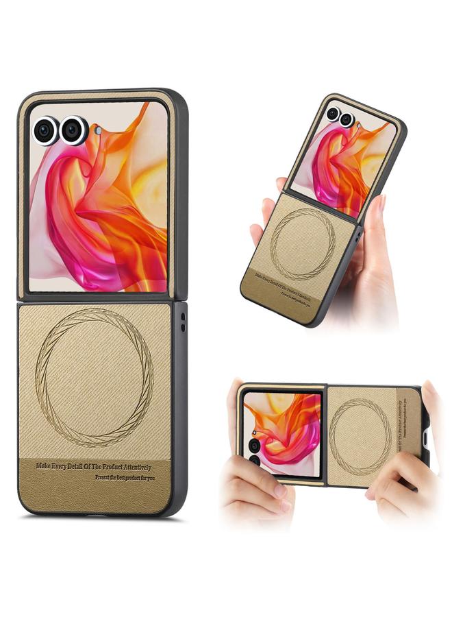 إيروريكس جراب لهاتف Motorola Razr 40 Ultra مصنوع من قماش قطني وجلد وغطاء خلفي مغناطيسي للهاتف - Image 1