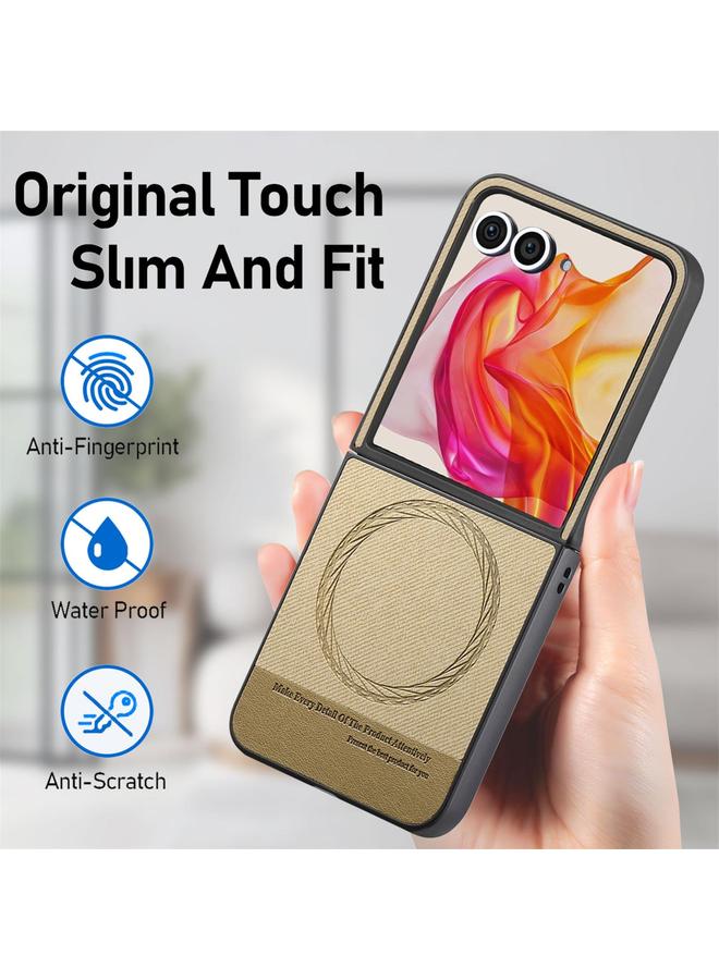 إيروريكس جراب لهاتف Motorola Razr 40 Ultra مصنوع من قماش قطني وجلد وغطاء خلفي مغناطيسي للهاتف - Image 5