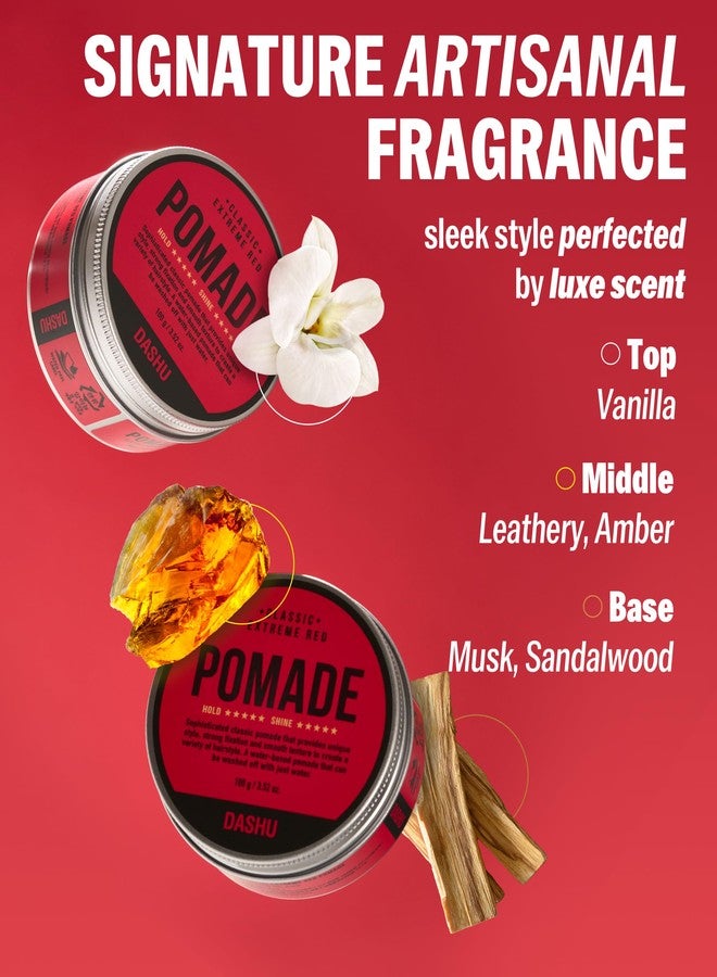 DASHU Classic Extreme Red Pomade 3.5oz - Strong Hold & High Shine for Hairstyling - Image 3
