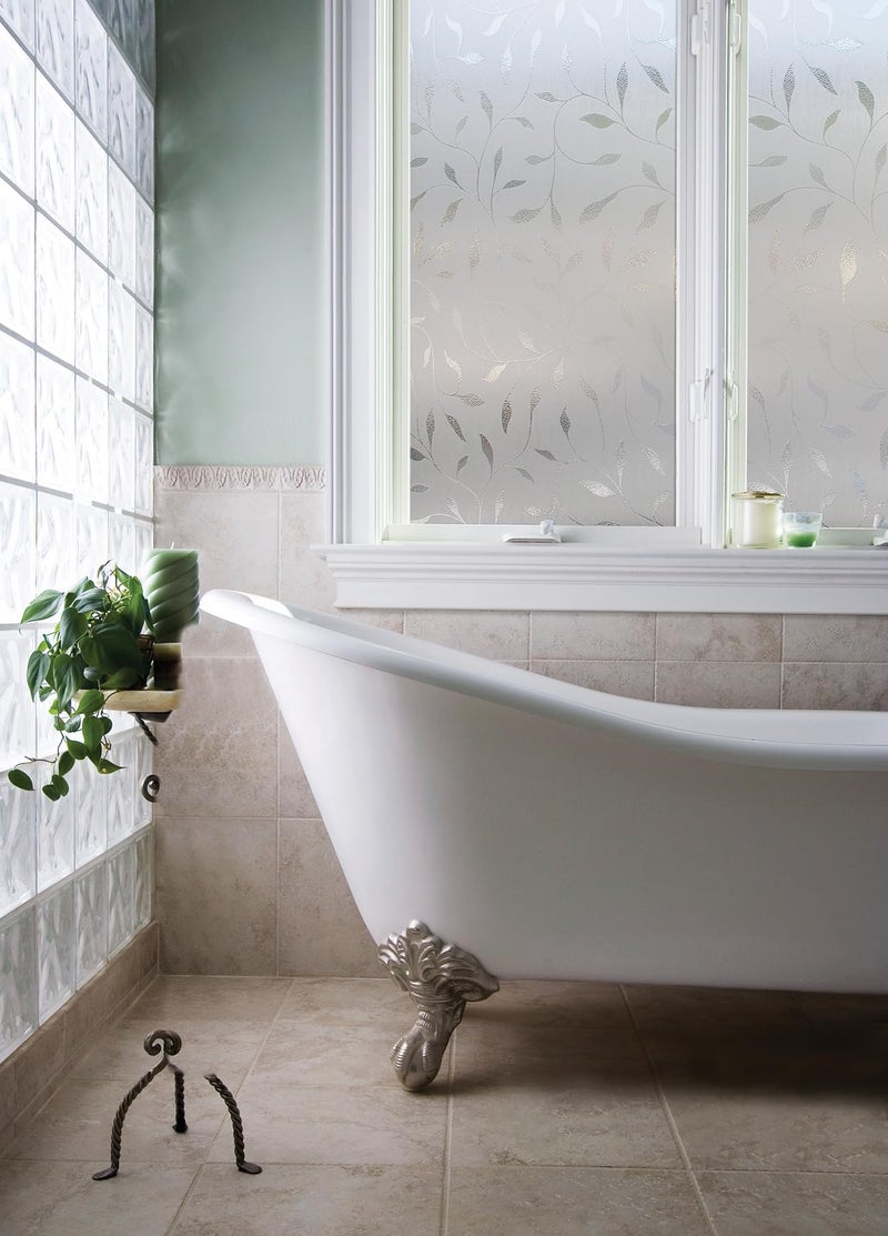 Artscape Etched Leaf | Decorative Privacy Window Film with Textured Glass Pattern | Non-Adhesive & UV Protection | Easy to Apply & Removable | 24 x 36 Inches | Made in USA - Image 3