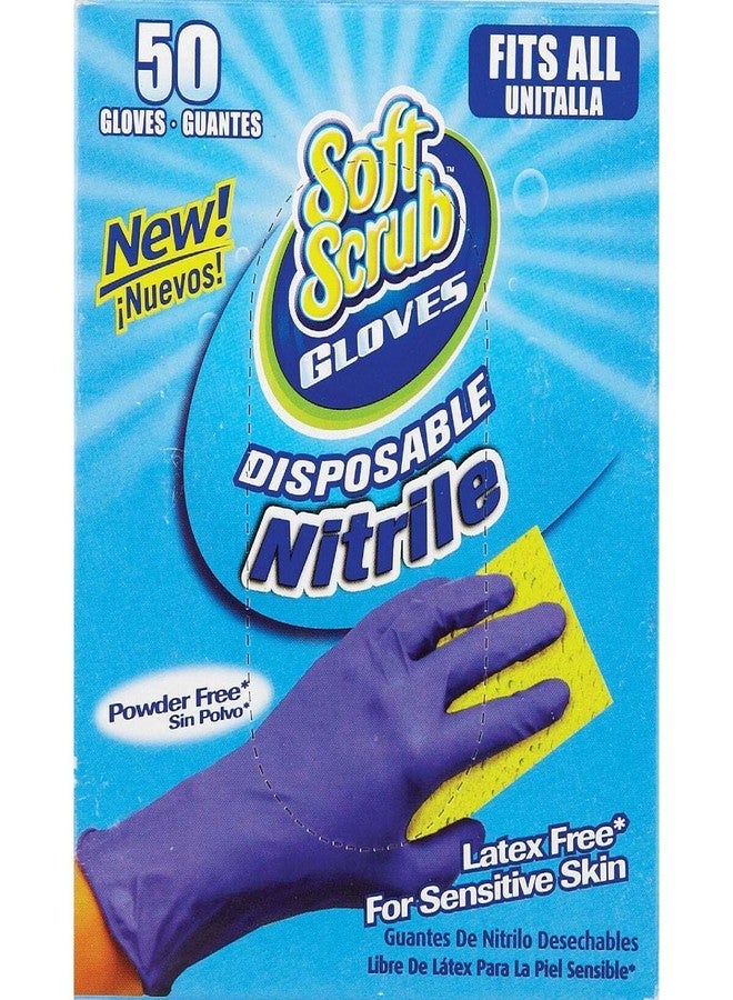 47 '47 Big TIME Products Soft Scrub 50 Count Disposable Nitrile Gloves - Image 2