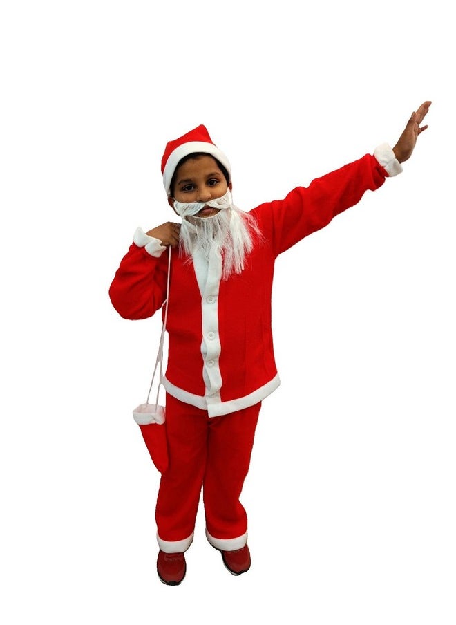 BookMyCostume BookMyCostume Santa Claus with Premium Beard Complete Set Christmas Kids & Adults Fancy Dress Costume - Premium 2-3 years  - Image 1
