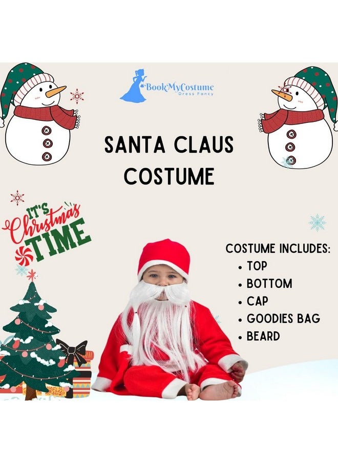 BookMyCostume BookMyCostume Santa Claus with Premium Beard Complete Set Christmas Kids & Adults Fancy Dress Costume - Premium 2-3 years  - Image 3
