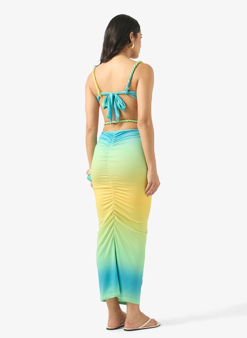 Soleira Ombre Bikini Set With Beach Skirt - Image 2