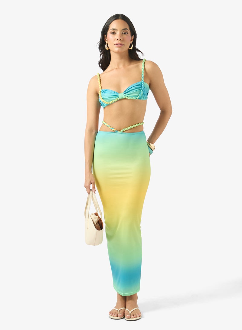 Soleira Ombre Bikini Set With Beach Skirt - Image 5