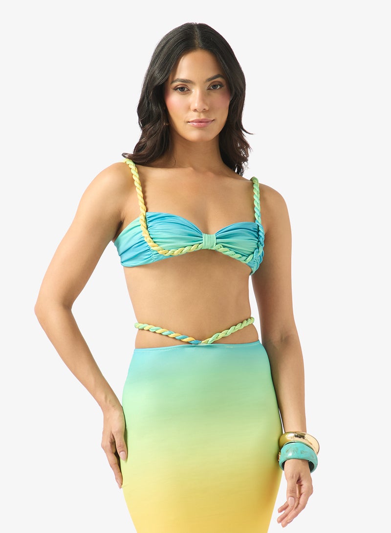 Soleira Ombre Bikini Set With Beach Skirt - Image 3