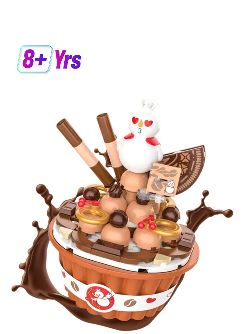 Chocolate Ice Cream Model Set Building Blocks Creative Diy Simulation Collection Building Assembly Toys Children Adult Home Decoration - Image 1