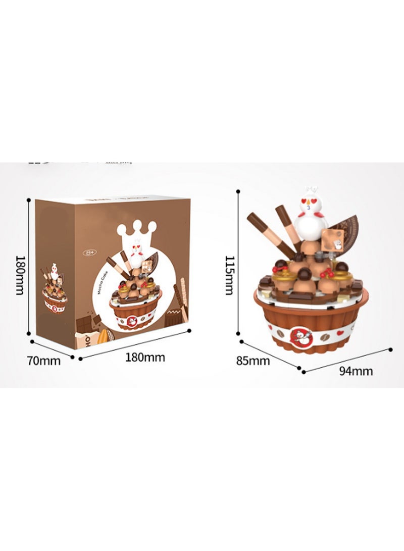 Chocolate Ice Cream Model Set Building Blocks Creative Diy Simulation Collection Building Assembly Toys Children Adult Home Decoration - Image 2