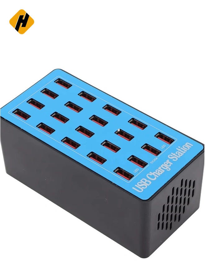 HuHa 20-Port USB Charging Station, 80W, 2.4A Per Port, Charge 20 Devices Simultaneously, Non-Slip Design, Multi-Port Charger for Smartphones, Tablets & USB Devices (EU Plug)  - Image 4