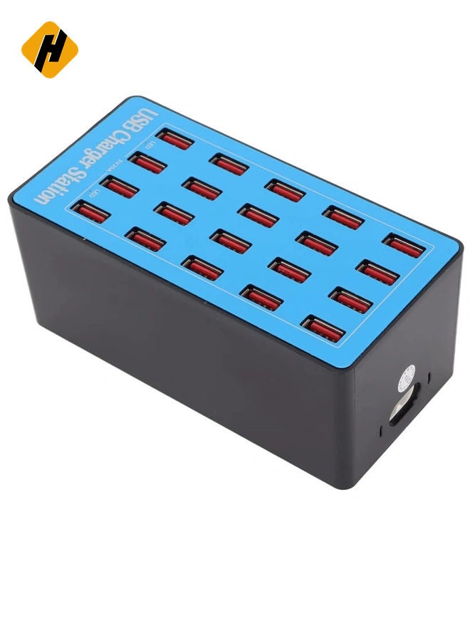 HuHa 20-Port USB Charging Station, 80W, 2.4A Per Port, Charge 20 Devices Simultaneously, Non-Slip Design, Multi-Port Charger for Smartphones, Tablets & USB Devices (EU Plug)  - Image 2