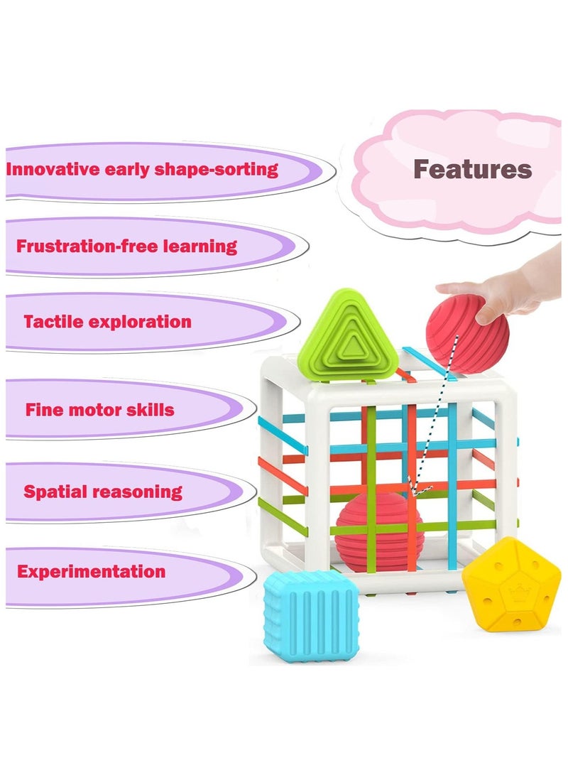 Toy Box Baby Sorter Toy 6pcs Multi Sensory Shape Toddler Developmental Learning Toys Birthday Gifts Baby Toys - Image 4