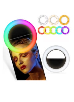 DIGI CORE Selfie Ring Light Clip On RGB Selfie Light For Phone Camera 3-Level Brightness Mini Selfie LED Camera Light For iPhone iPad Samsung Galaxy And Smart Phones  - Image 1