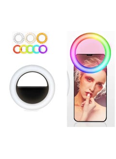 DIGI CORE Selfie Ring Light Clip On RGB Selfie Light For Phone Camera 3-Level Brightness Mini Selfie LED Camera Light For iPhone iPad Samsung Galaxy And Smart Phones  - Image 2